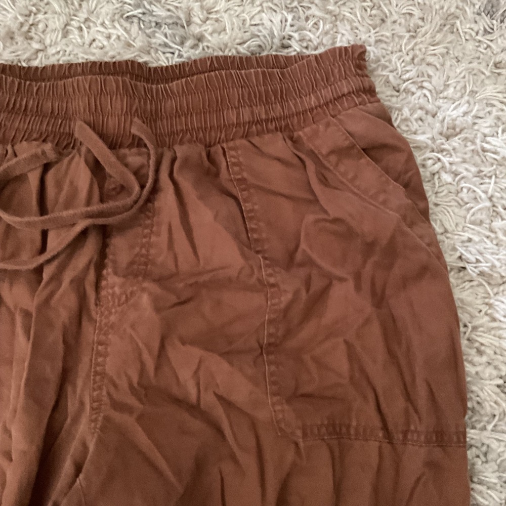 Rust Brown Drawstring Jogger Pants with Pockets Womens Small - Picture 3 of 10